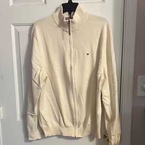 Tommy Hilfiger XL Off-White Full-Zip Cardigan